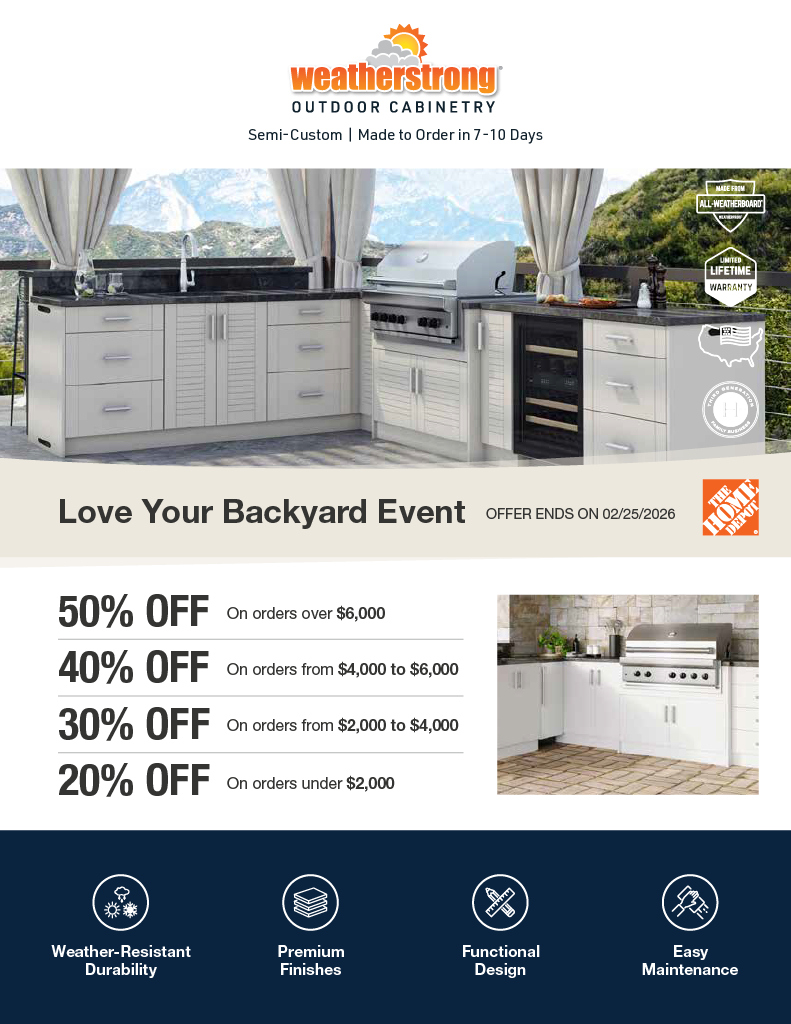 Love Your Backyard Event! up to 50% Off WeatherStrong®