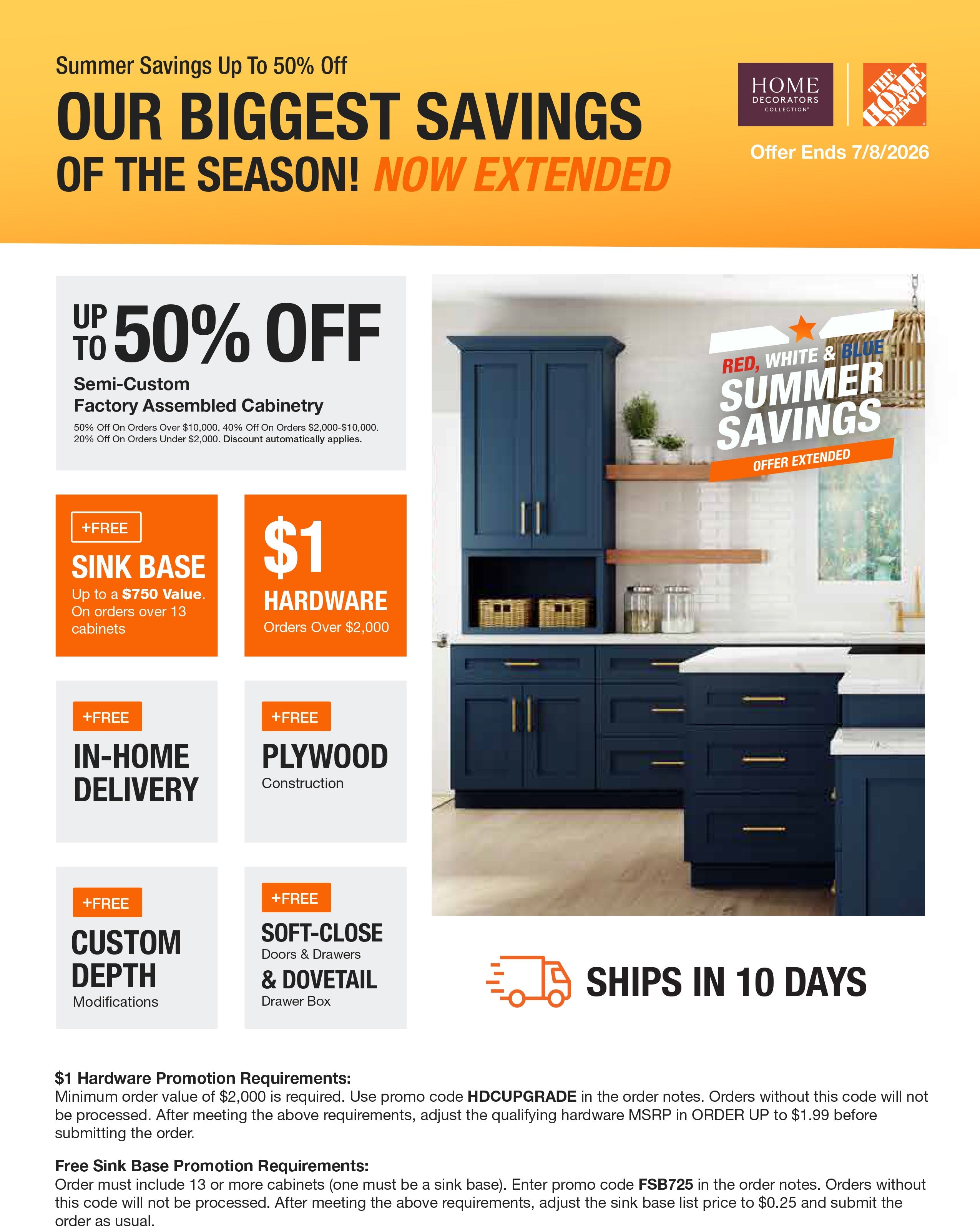 Red, White, & Blue Summer Savings EXTENDED: Up to 50% Off!