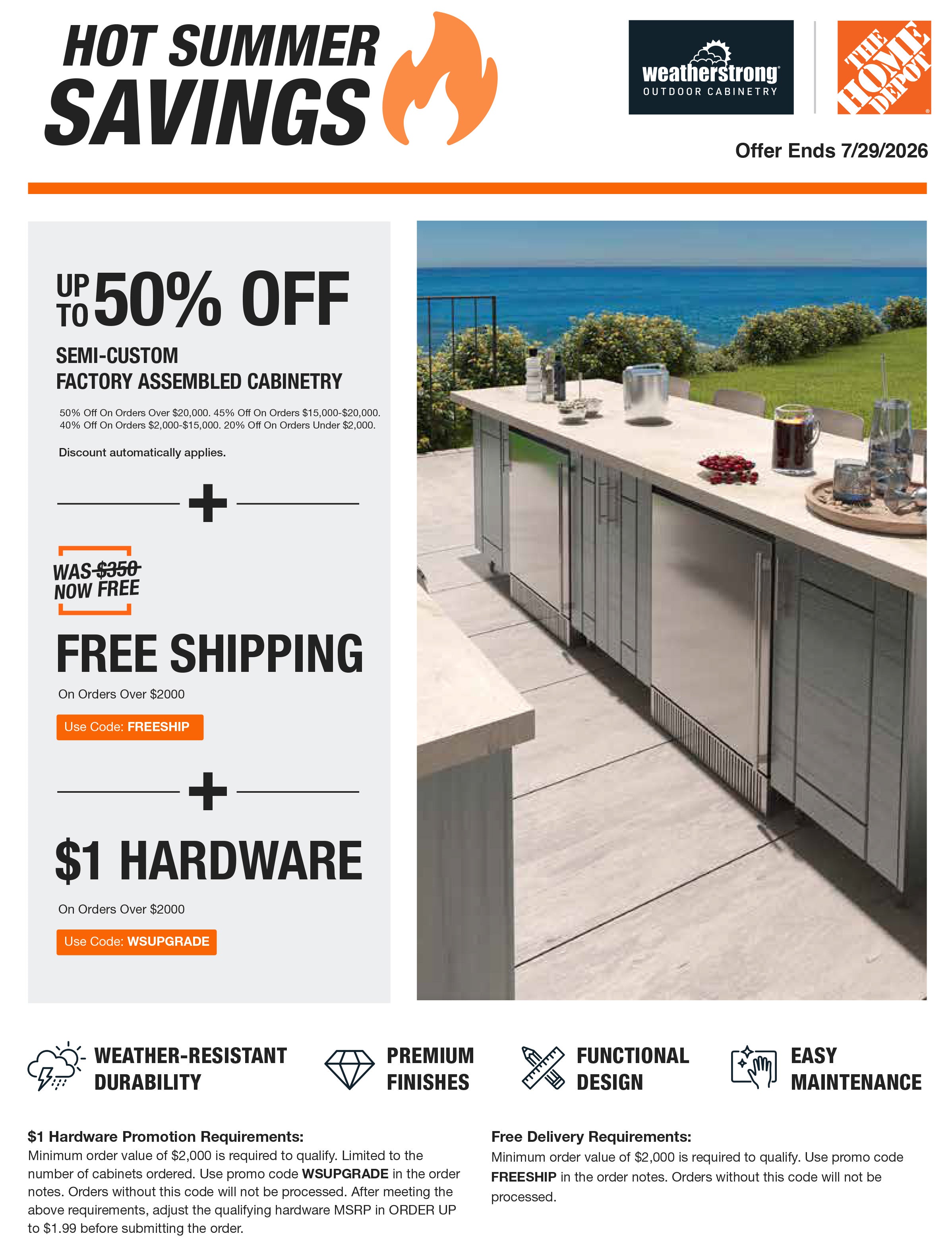 Hot Summer Savings: Up to 50% OFF + $1 Hardware + Free Delivery!
